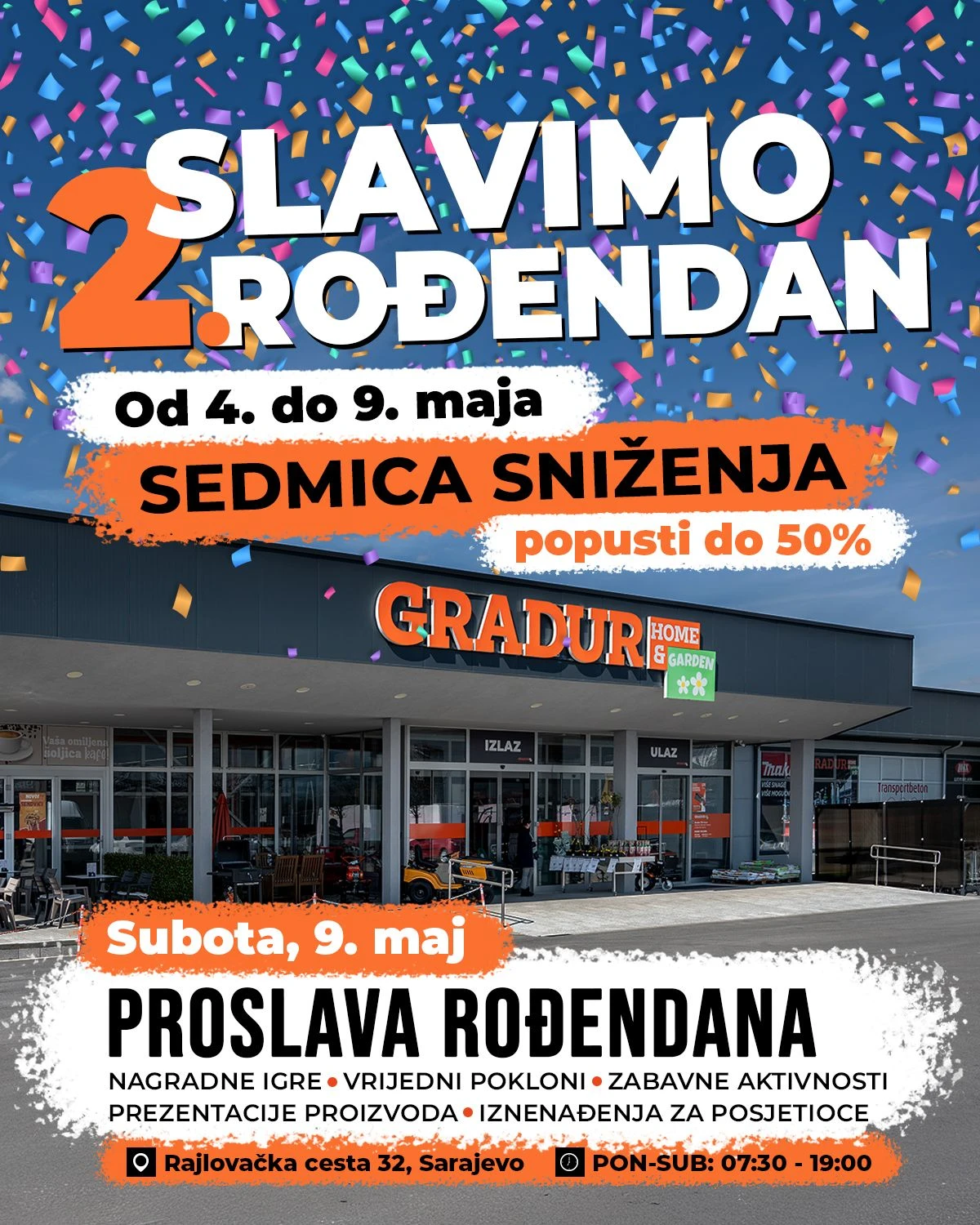 Gradur rođendanska akcija – sniženja do 50% od 4. do 9. maja 2026 Sarajevo